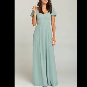 Show Me Your Mumu Marie Sweetheart Maxi Dress silver sage